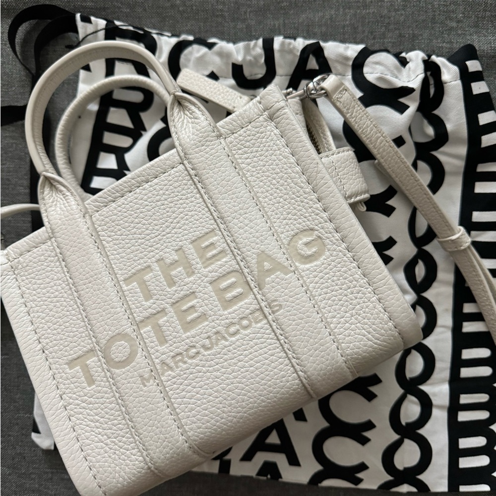 Marc Jacobs The Tote Bag Crossbody - Cotton/ Silver